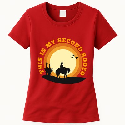 Funny Sarcastic Western This Is My Second Rodeo Cowboy Womens T-Shirt