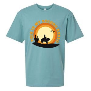 Funny Sarcastic Western This Is My Second Rodeo Cowboy Sueded Cloud Jersey T-Shirt