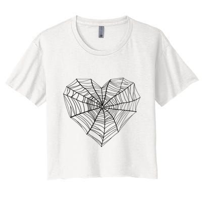 Funny Spider Web Design For Women Insect Web Lovers Crop Top