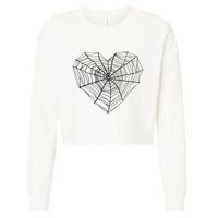 Funny Spider Web Design For Women Insect Web Lovers Cropped Pullover Crew