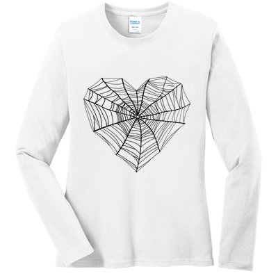 Funny Spider Web Design For Women Insect Web Lovers Ladies Long Sleeve Shirt