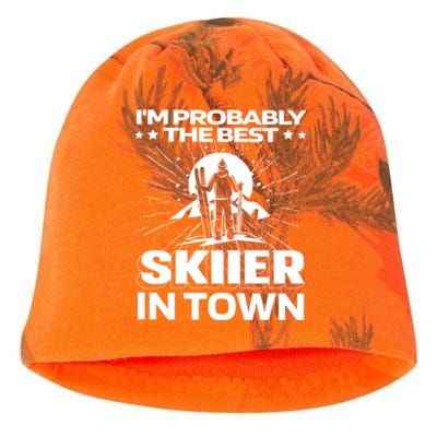 Funny Skiing Winter Sports Cool Gift Ski Skier Gift Kati - Camo Knit Beanie