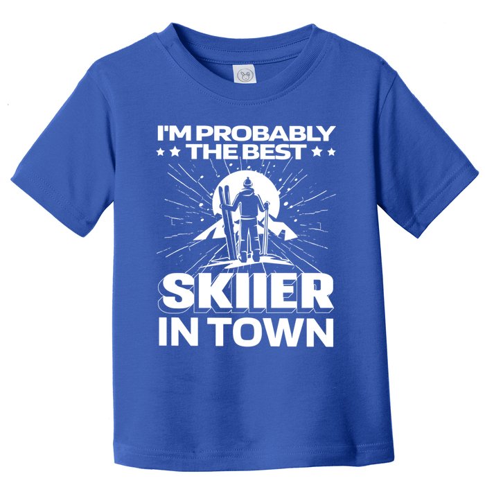 Funny Skiing Winter Sports Cool Gift Ski Skier Gift Toddler T-Shirt