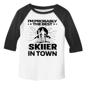 Funny Skiing Winter Sports Cool Gift Ski Skier Gift Toddler Fine Jersey T-Shirt