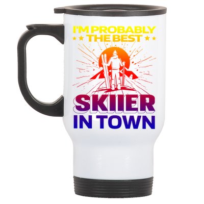 Funny Skiing Winter Sports Great Gift Ski Skier Gift Stainless Steel Travel Mug