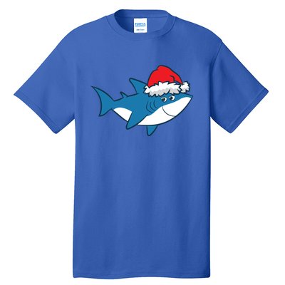 Funny Shark With Santa Hat Cute Shark Love Sharks Christmas Gift Tall T-Shirt