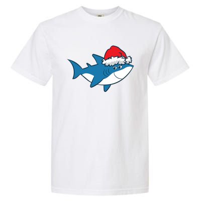 Funny Shark With Santa Hat Cute Shark Love Sharks Christmas Gift Garment-Dyed Heavyweight T-Shirt