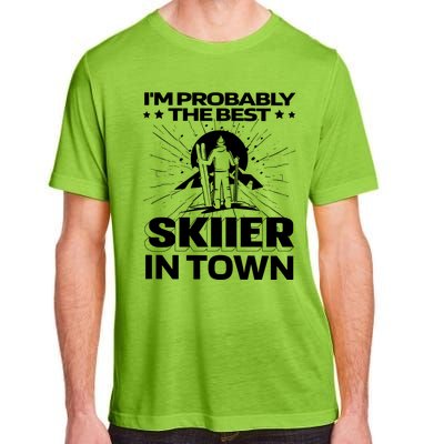 Funny Skiing Winter Sports Cool Gift Ski Skier Funny Gift Adult ChromaSoft Performance T-Shirt