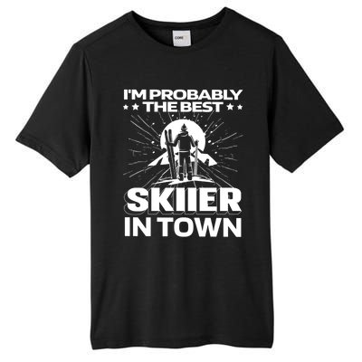 Funny Skiing Winter Sports Cool Gift Ski Skier Funny Gift Tall Fusion ChromaSoft Performance T-Shirt