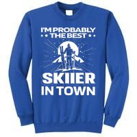 Funny Skiing Winter Sports Cool Gift Ski Skier Funny Gift Sweatshirt