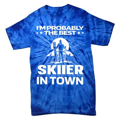 Funny Skiing Winter Sports Cool Gift Ski Skier Funny Gift Tie-Dye T-Shirt