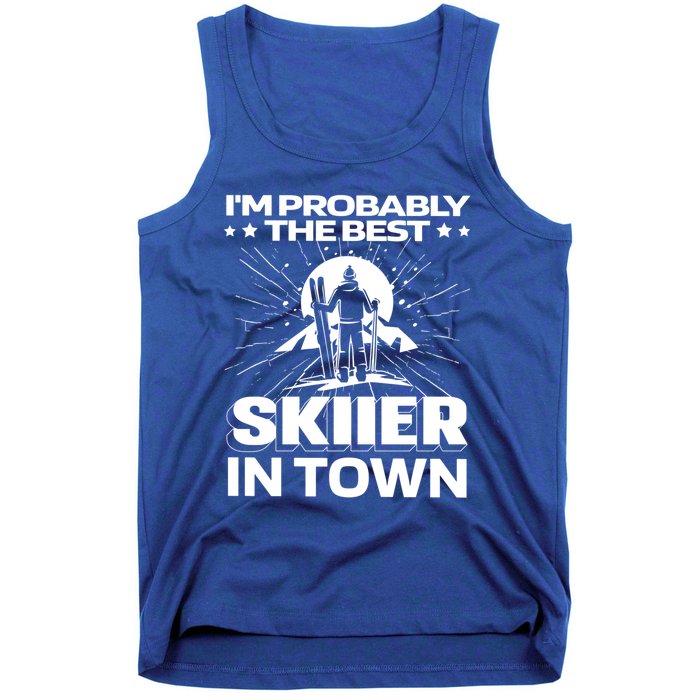 Funny Skiing Winter Sports Cool Gift Ski Skier Funny Gift Tank Top