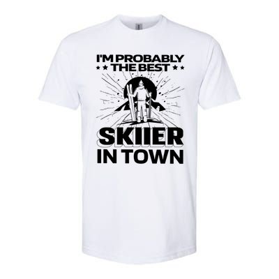 Funny Skiing Winter Sports Cool Gift Ski Skier Funny Gift Softstyle CVC T-Shirt