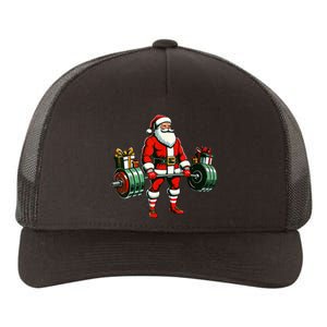 Funny santa Weightlifting christmas santa deadlifting Yupoong Adult 5-Panel Trucker Hat