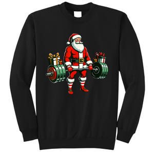 Funny santa Weightlifting christmas santa deadlifting Sweatshirt