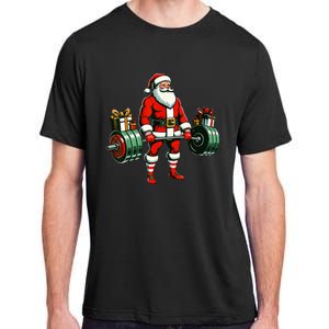 Funny santa Weightlifting christmas santa deadlifting Adult ChromaSoft Performance T-Shirt