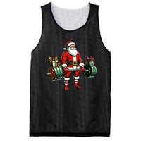 Funny santa Weightlifting christmas santa deadlifting Mesh Reversible Basketball Jersey Tank