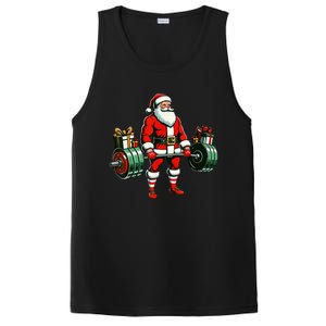 Funny santa Weightlifting christmas santa deadlifting PosiCharge Competitor Tank