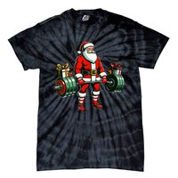 Funny santa Weightlifting christmas santa deadlifting Tie-Dye T-Shirt