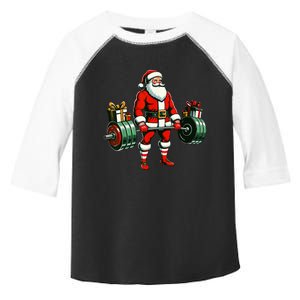 Funny santa Weightlifting christmas santa deadlifting Toddler Fine Jersey T-Shirt