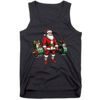 Funny santa Weightlifting christmas santa deadlifting Tank Top