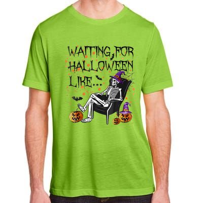 Funny Skeleton Waiting For Halloween Adult ChromaSoft Performance T-Shirt