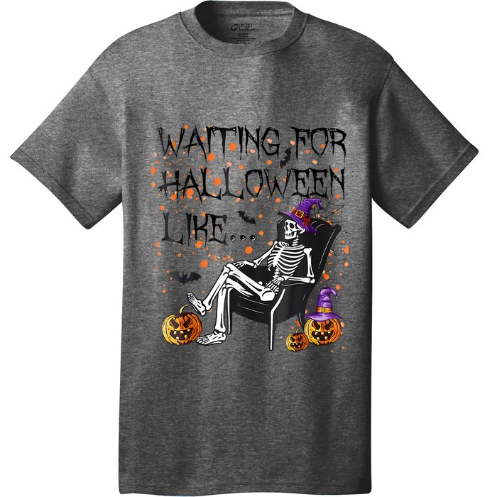 Funny Skeleton Waiting For Halloween T-Shirt