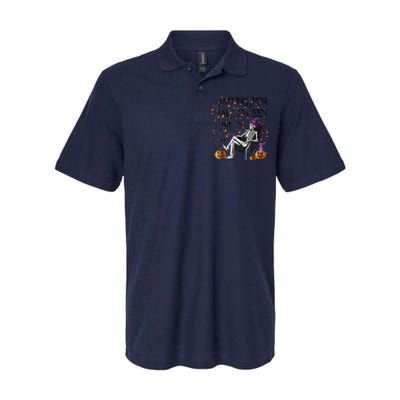 Funny Skeleton Waiting For Halloween Softstyle Adult Sport Polo