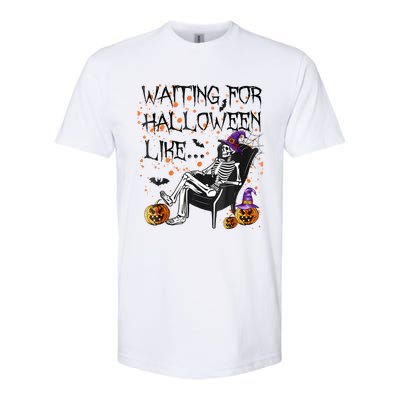 Funny Skeleton Waiting For Halloween Softstyle CVC T-Shirt