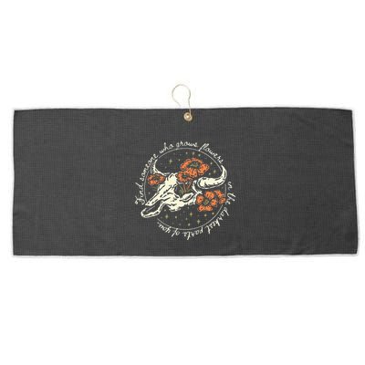 Find Someone Who Grows Flowers In The Darkest Parts Of You Large Microfiber Waffle Golf Towel