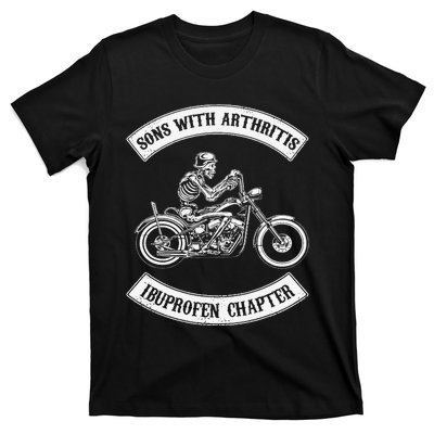 Funny Sons With Arthritis Ibuprofen Chapter Biker Skull T-Shirt