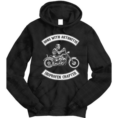 Funny Sons With Arthritis Ibuprofen Chapter Biker Skull Tie Dye Hoodie