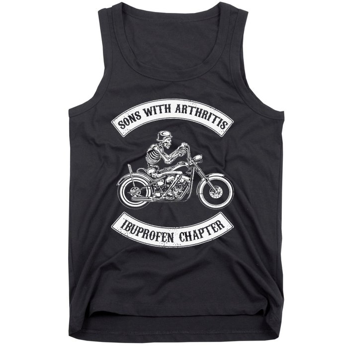 Funny Sons With Arthritis Ibuprofen Chapter Biker Skull Tank Top