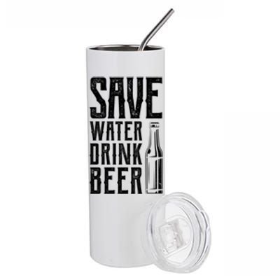 Funny Save Water Beer Classic Novelty Party Gift Stainless Steel Tumbler