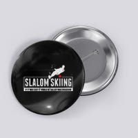 Funny Slalom Waterskiing Wakeboard Ski Vintage Style Gift Button