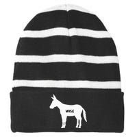 Funny Sarcastic Wise Donkey Lovers Striped Beanie with Solid Band