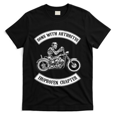 Funny Sons With Arthritis Ibuprofen Chapter Biker Skull T-Shirt