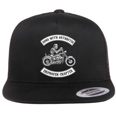 Funny Sons With Arthritis Ibuprofen Chapter Biker Skull Flatbill Hat