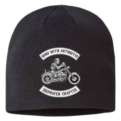 Funny Sons With Arthritis Ibuprofen Chapter Biker Skull Sustainable Beanie