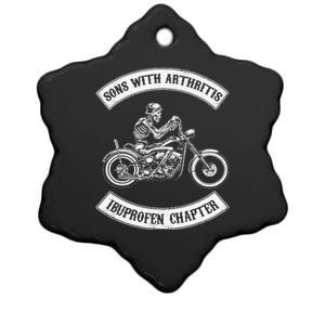 Funny Sons With Arthritis Ibuprofen Chapter Biker Skull Ceramic Star Ornament