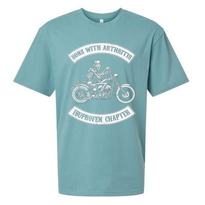 Funny Sons With Arthritis Ibuprofen Chapter Biker Skull Sueded Cloud Jersey T-Shirt