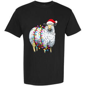 Festive Sheep with Christmas Lights Perfect Gift Garment-Dyed Heavyweight T-Shirt