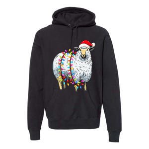 Festive Sheep with Christmas Lights Perfect Gift Premium Hoodie