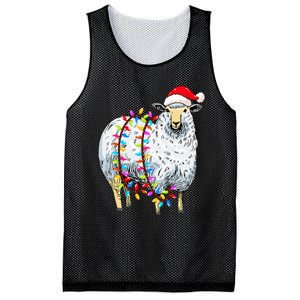 Festive Sheep with Christmas Lights Perfect Gift Mesh Reversible Basketball Jersey Tank