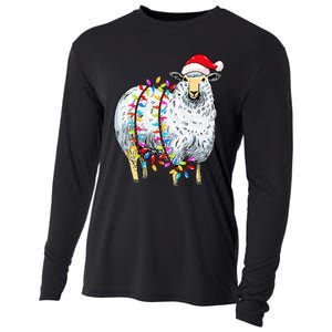 Festive Sheep with Christmas Lights Perfect Gift Cooling Performance Long Sleeve Crew