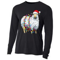 Festive Sheep with Christmas Lights Perfect Gift Cooling Performance Long Sleeve Crew