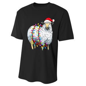 Festive Sheep with Christmas Lights Perfect Gift Performance Sprint T-Shirt