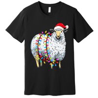 Festive Sheep with Christmas Lights Perfect Gift Premium T-Shirt