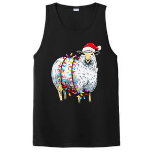 Festive Sheep with Christmas Lights Perfect Gift PosiCharge Competitor Tank