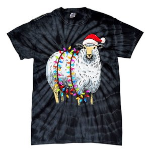 Festive Sheep with Christmas Lights Perfect Gift Tie-Dye T-Shirt